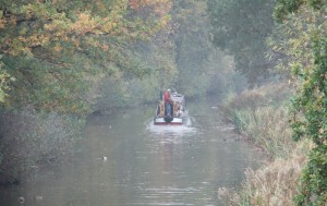canal boat autumn cruising